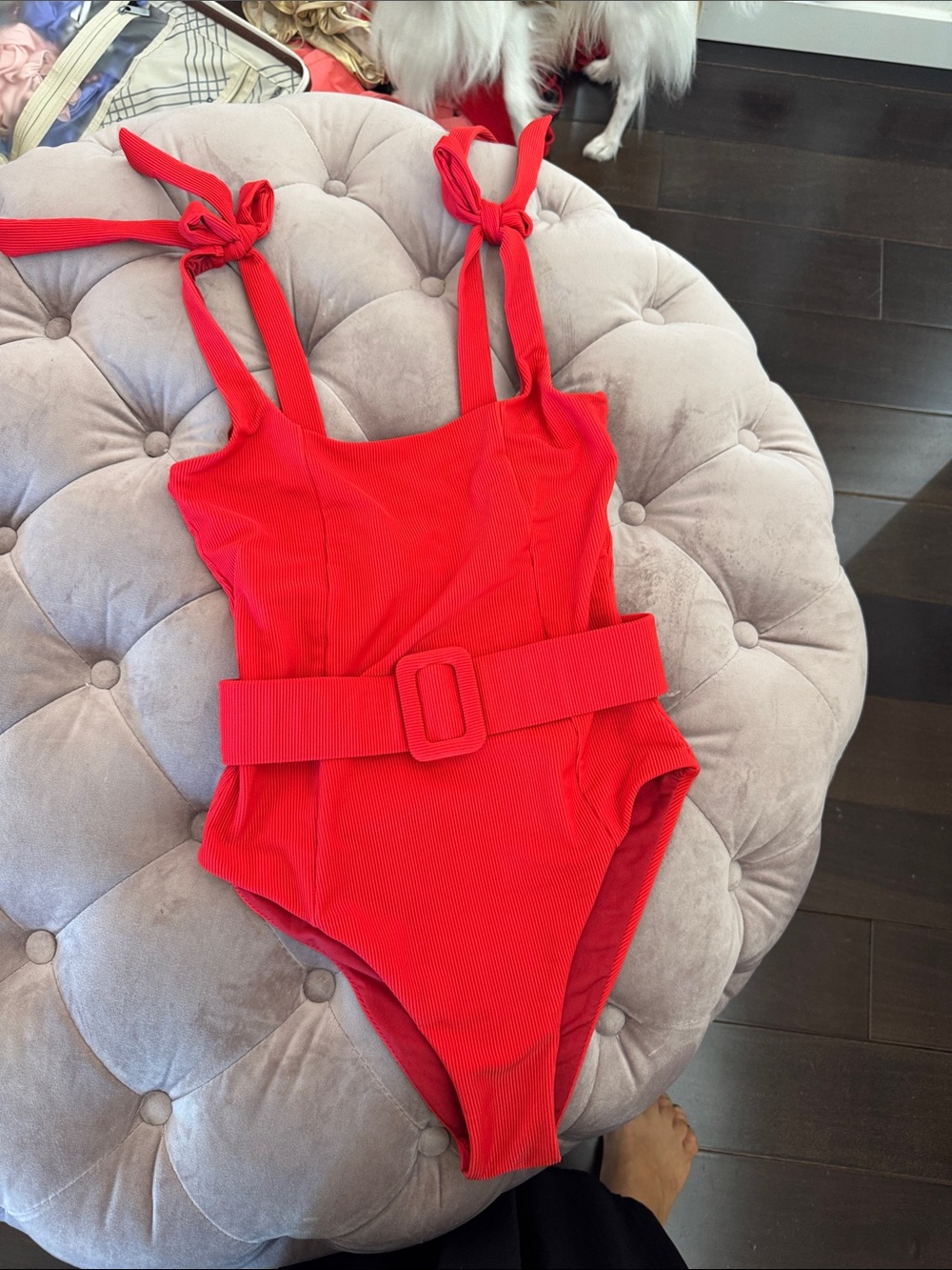 Beach Riot Red One-Piece Belted Swimsuit
